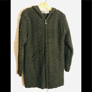 Authentic Irish Hooded Sweater with Merino Wool.